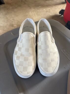 Vans high tops slip on white womens 9